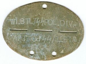 Waffen SS/ Chapa de Identificación de Policía